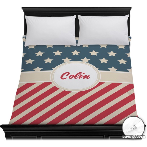 Custom Stars and Stripes Duvet Cover - Full / Queen (Personalized)