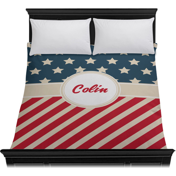 Stars and Stripes Duvet Cover - Queen - On Bed - No Prop