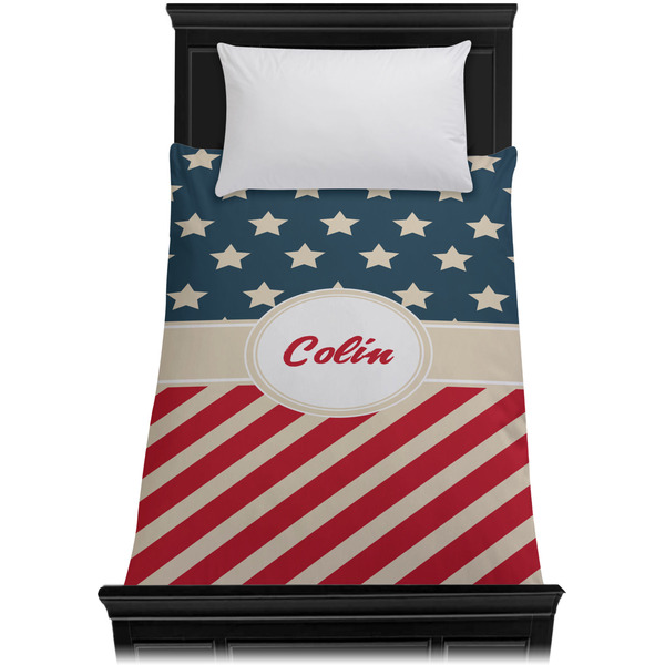Stars and Stripes Duvet Cover - Twin - On Bed - No Prop