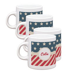 Stars and Stripes Single Shot Espresso Cups - Set of 4 (Personalized)