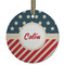 Stars and Stripes Frosted Glass Ornament - Round