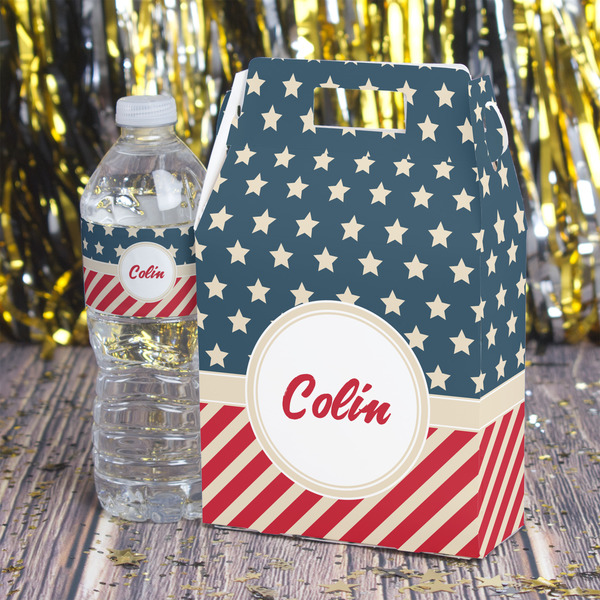 Stars and Stripes Gable Favor Box - In Context