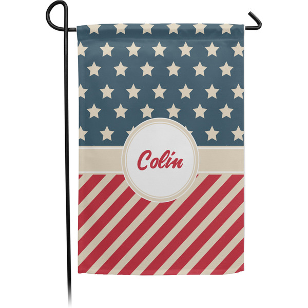 Custom Stars and Stripes Small Garden Flag - Single Sided w/ Name or Text