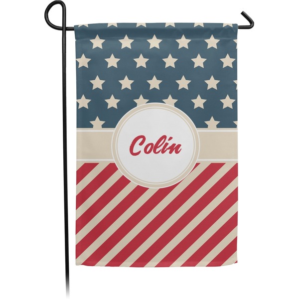 Custom Stars and Stripes Small Garden Flag - Double Sided w/ Name or Text