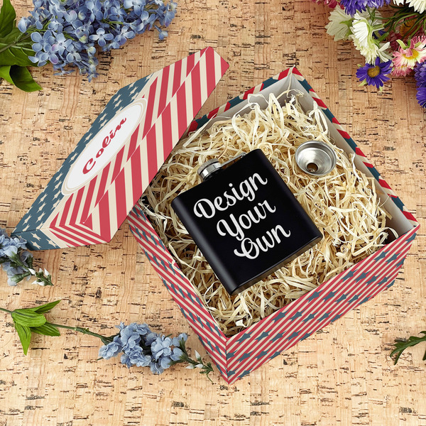 Stars and Stripes Gift Boxes with Lid - Canvas Wrapped - Large - In Context