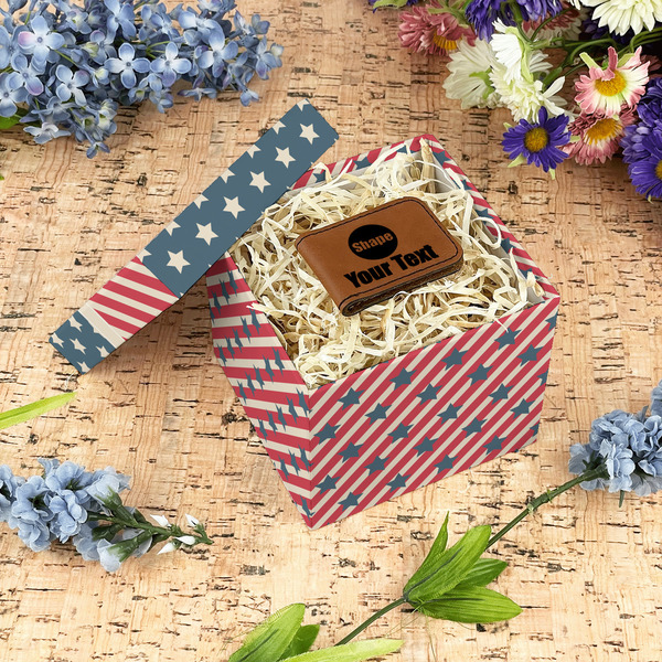 Stars and Stripes Gift Boxes with Lid - Canvas Wrapped - Small - In Context