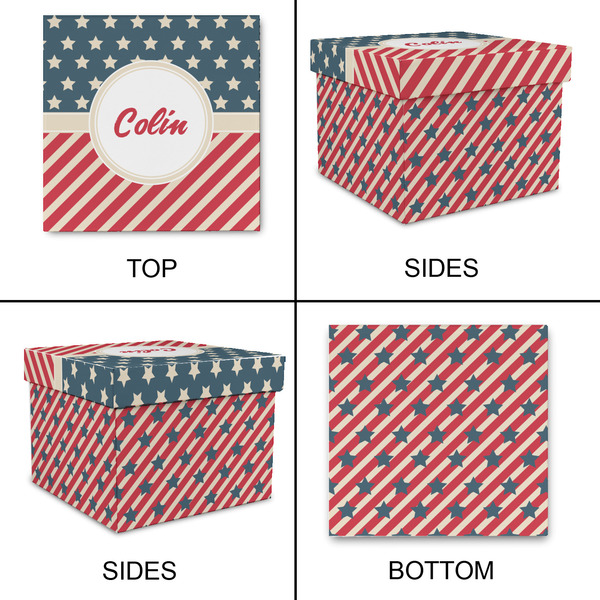 Stars and Stripes Gift Boxes with Lid - Canvas Wrapped - X-Large - Approval