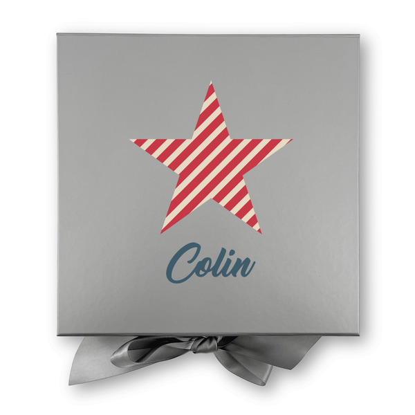 Stars and Stripes Gift Boxes with Magnetic Lid - Silver - Approval
