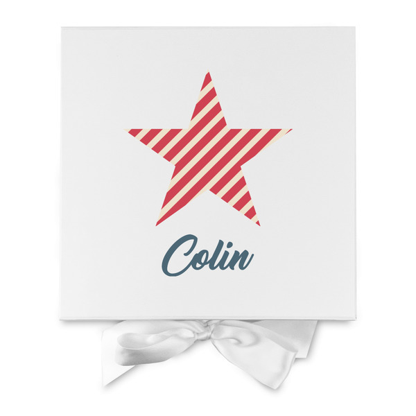 Stars and Stripes Gift Boxes with Magnetic Lid - White - Approval