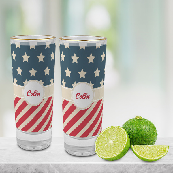 Stars and Stripes Glass Shot Glass - 2 oz - LIFESTYLE