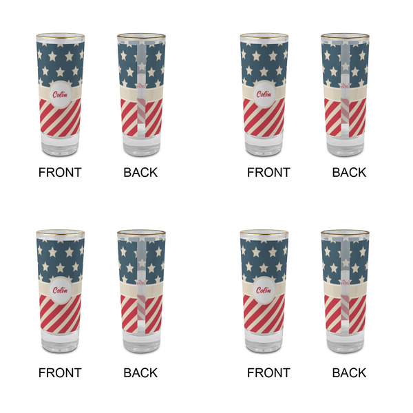 Stars and Stripes Glass Shot Glass - 2 oz - Set of 4 - APPROVAL