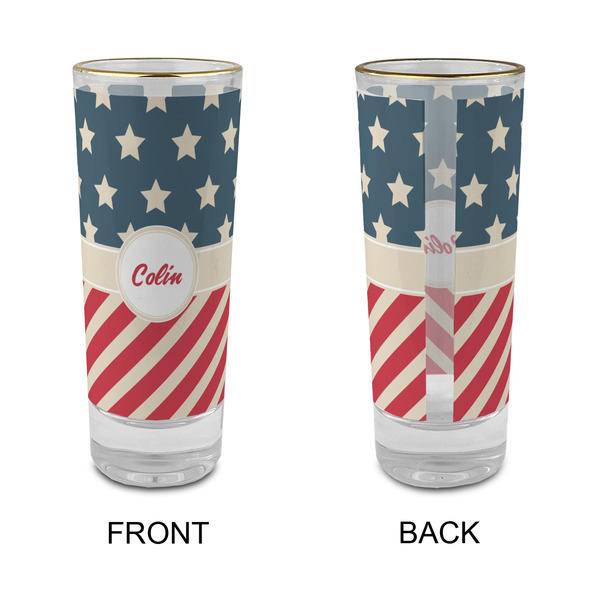 Stars and Stripes Glass Shot Glass - 2 oz - Single - APPROVAL