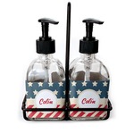 Stars and Stripes Glass Soap & Lotion Bottle Set (Personalized)