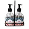 Stars and Stripes Glass Soap Lotion Bottle