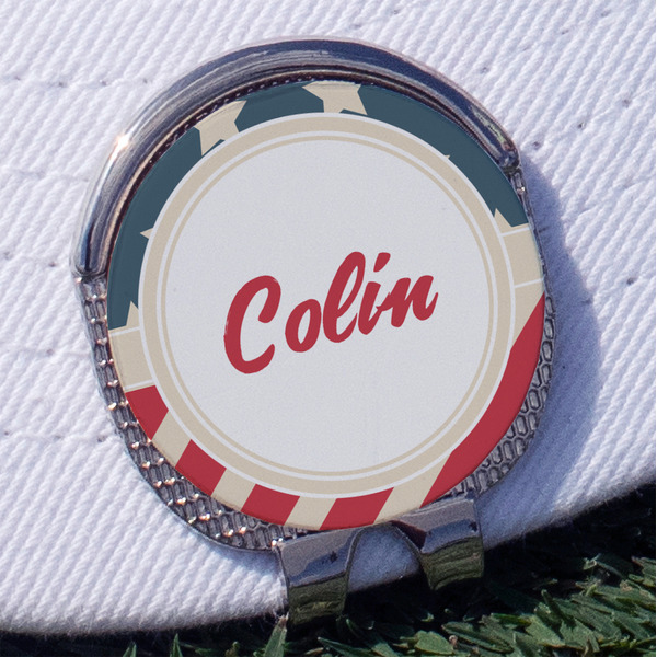 Custom Stars and Stripes Golf Ball Marker - Hat Clip
