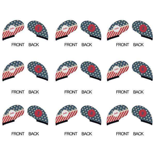 Stars and Stripes Golf Club Covers - APPROVAL (set of 9)