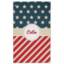 Stars and Stripes Golf Towel - Poly-Cotton Blend - Large w/ Name or Text