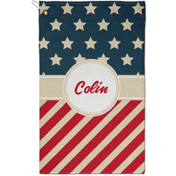 Stars and Stripes Golf Towel - Poly-Cotton Blend - Small w/ Name or Text