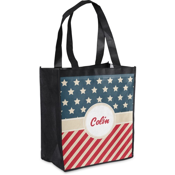 Custom Stars and Stripes Grocery Bag (Personalized)
