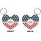 Stars and Stripes Heart Keychain (Front + Back)