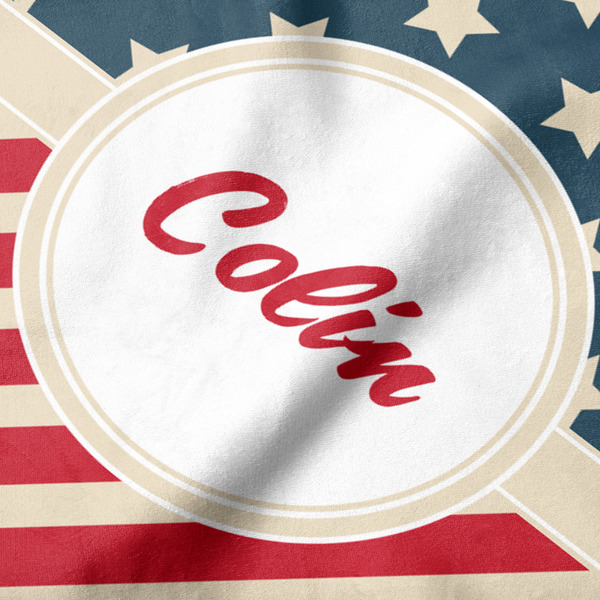 Stars and Stripes Hooded Baby Towel- Detail Close Up