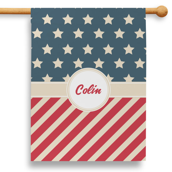 Custom Stars and Stripes 28" House Flag - Double Sided (Personalized)