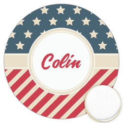 Stars and Stripes Printed Cookie Topper - 3.25" (Personalized)