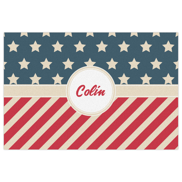 Stars and Stripes Indoor / Outdoor Rug - 4'x6' - Front Flat