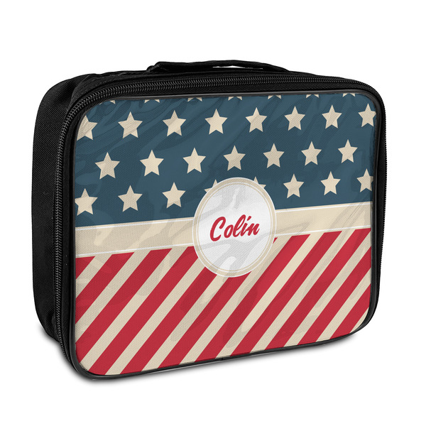 Custom Stars and Stripes Insulated Lunch Bag (Personalized)