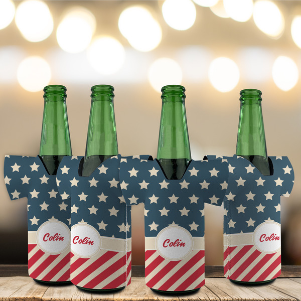 Stars and Stripes Jersey Bottle Cooler - Set of 4 - LIFESTYLE