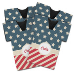 Stars and Stripes Jersey Bottle Cooler - Set of 4 (Personalized)