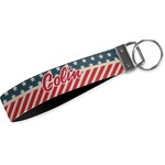 Stars and Stripes Webbing Keychain Fob - Small (Personalized)