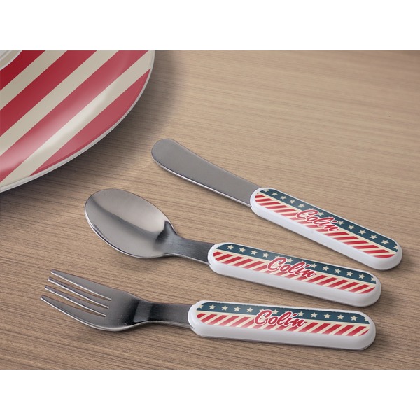 Stars and Stripes Kids Flatware w/ Plate