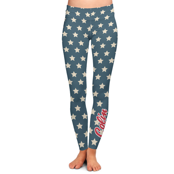 Custom Stars and Stripes Ladies Leggings - Large (Personalized)