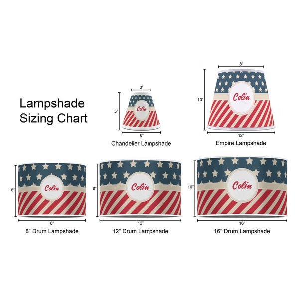 Stars and Stripes Lampshade Sizing Chart