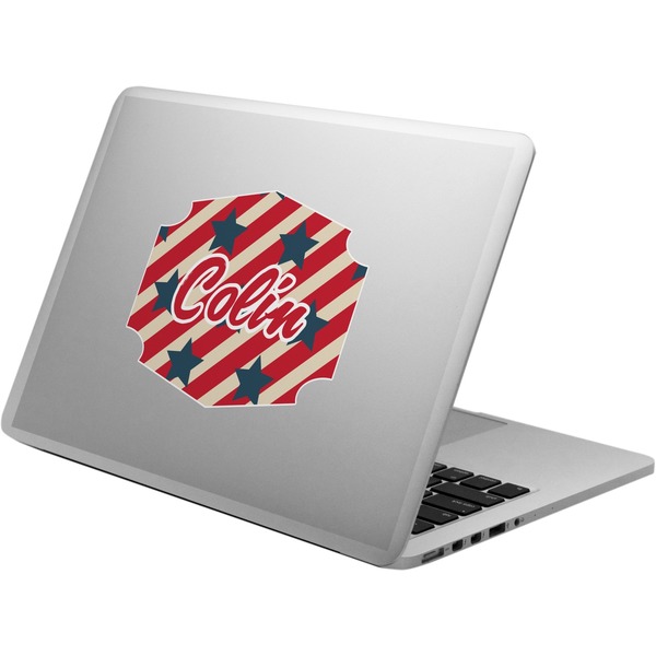 Custom Stars and Stripes Laptop Decal (Personalized)