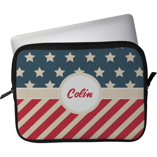 Custom Stars and Stripes Laptop Sleeve / Case - 13" (Personalized)