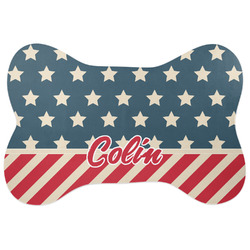Stars and Stripes Bone Shaped Dog Food Mat (Personalized)