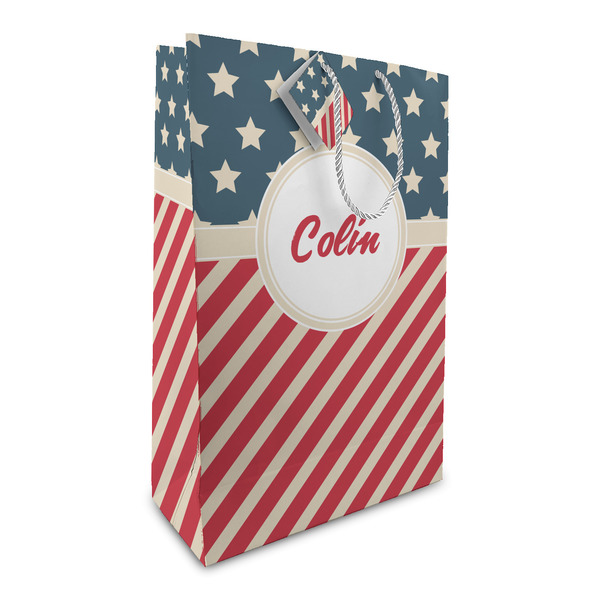 Custom Stars and Stripes Large Gift Bag (Personalized)