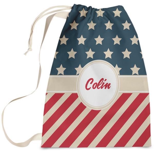 Custom Stars and Stripes Laundry Bag (Personalized)