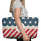 Stars and Stripes Large Rope Tote Bag - In Context View