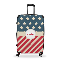 Stars and Stripes Suitcase - 28" Large - Checked w/ Name or Text