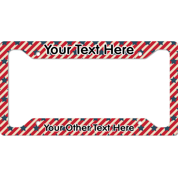 Custom Stars and Stripes License Plate Frame - Style A (Personalized)