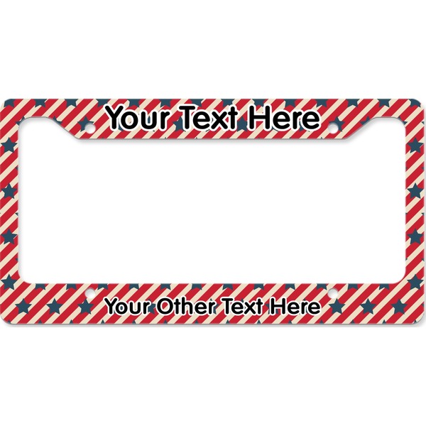 Custom Stars and Stripes License Plate Frame - Style B (Personalized)
