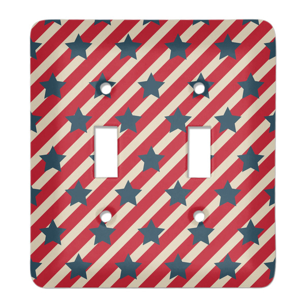 Custom Stars and Stripes Light Switch Cover (2 Toggle Plate)
