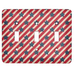 Stars and Stripes Light Switch Cover (3 Toggle Plate)