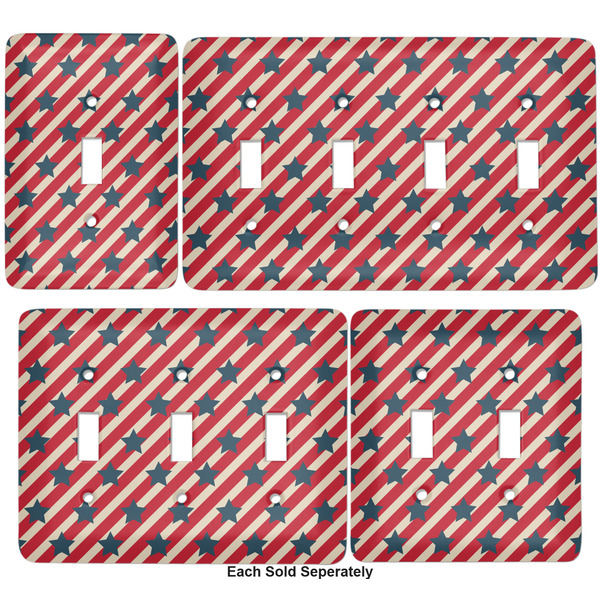 Stars and Stripes Light Switch Covers all sizes