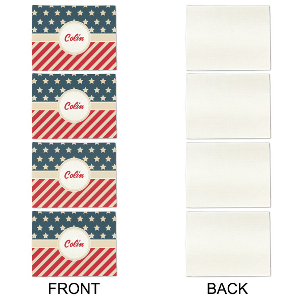 Stars and Stripes Linen Placemat - APPROVAL Set of 4 (single sided)