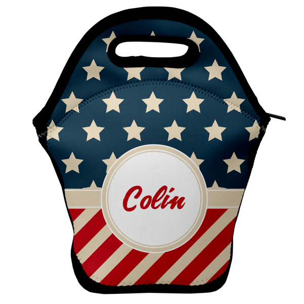 Custom Stars and Stripes Lunch Bag w/ Name or Text