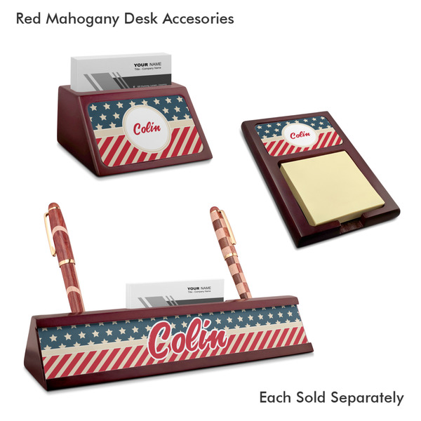 Stars and Stripes Mahogany Desk Accessories